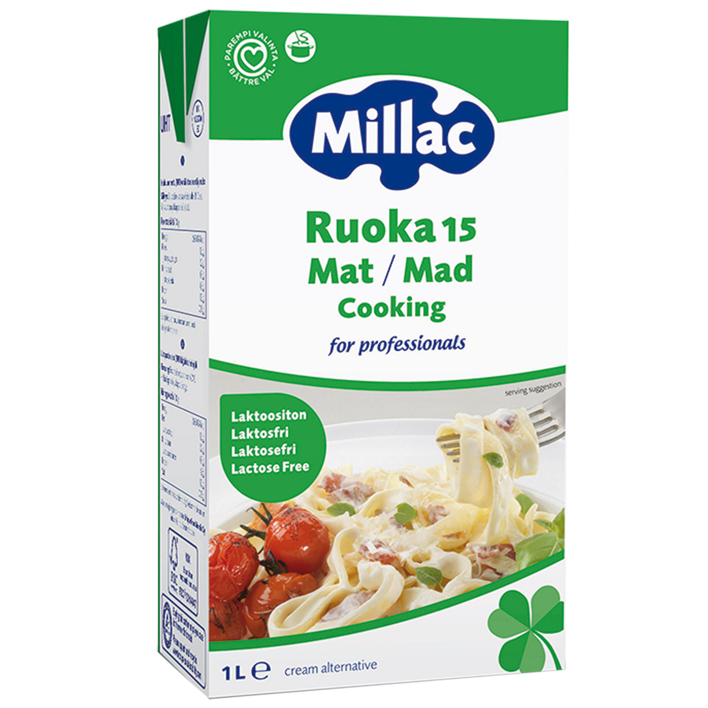 Millac Cooking/Ruoka 15% 1l laktoositon UHT — HoReCa-tukku Kespro