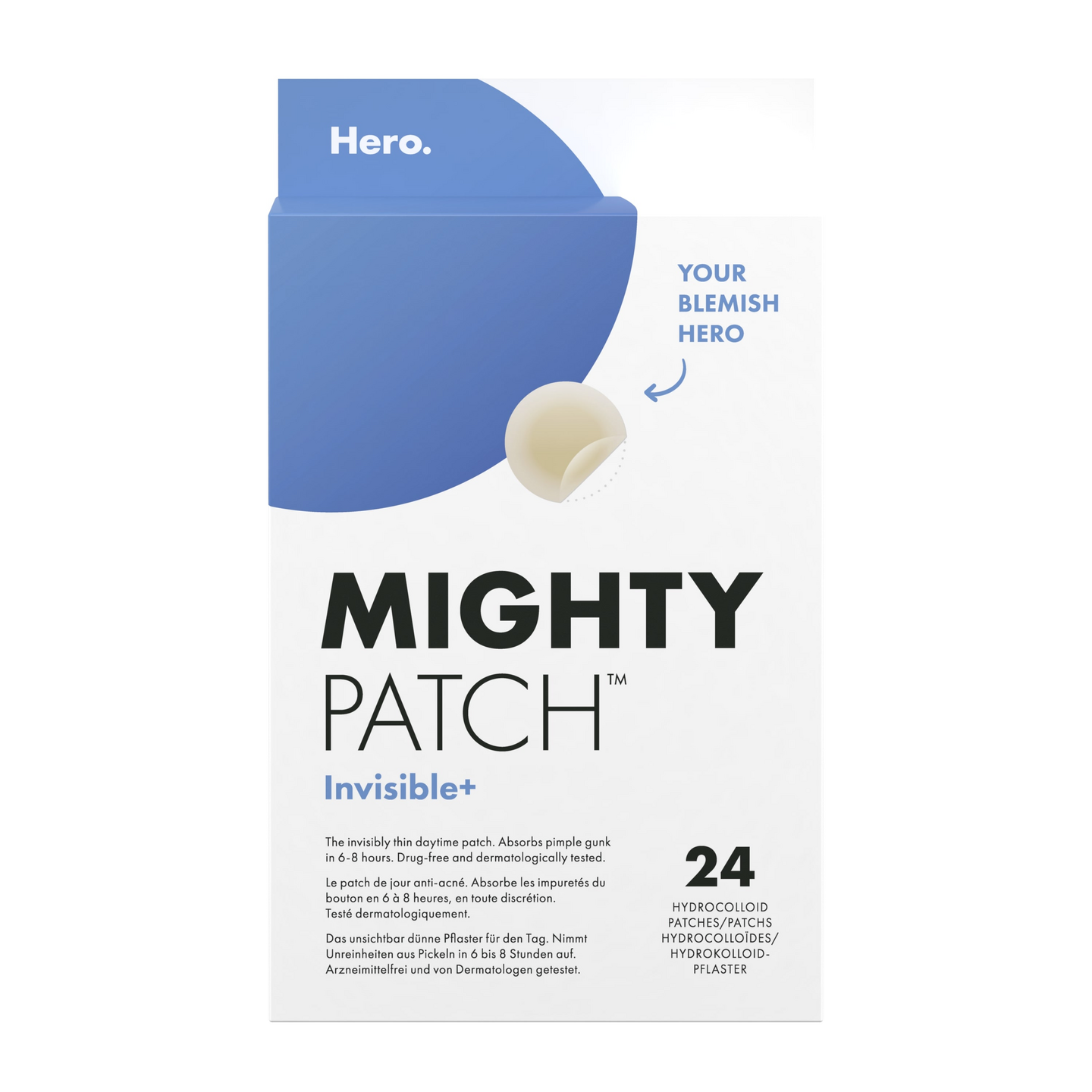 Hero Mighty Patch Invisible+ -finnilaastari päiväkäyttöön 24 kpl