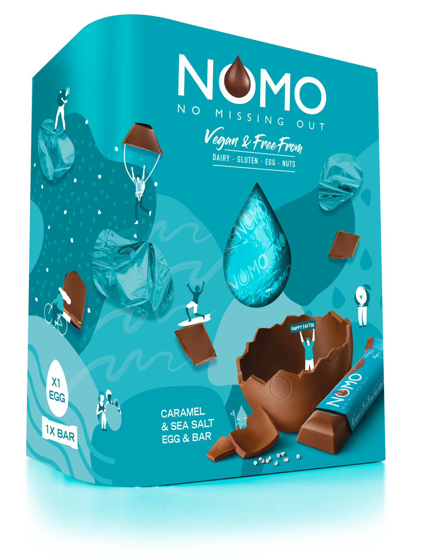 NOMO Vegan & Free pääsiäsmuna caramel & sea salt 148g