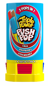 Bazooka Push Pop Triple Power Tikkukaramelli 34g