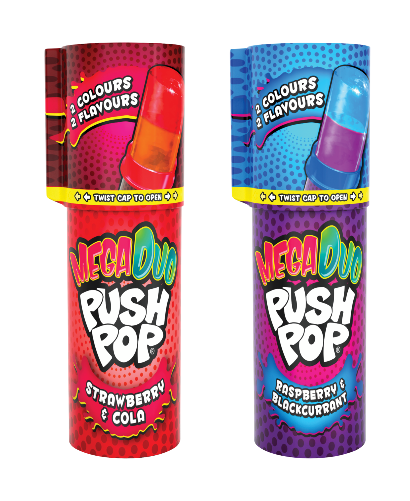 Bazooka 30g Mega Push Pop Duo Tikkukaramelli