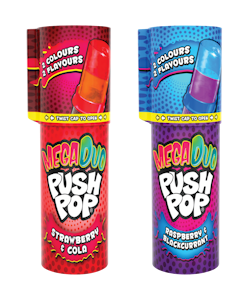 Bazooka 30g Mega Push Pop Duo Tikkukaramelli