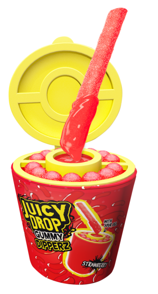 Bazooka Juicy Drop Gummy Dipperz Karkkitikku kirpeällä geelillä 96g