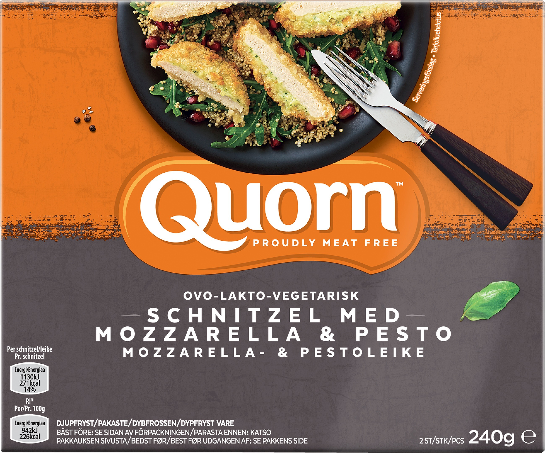 Quorn mozzarella-pestoleike 240g pakaste