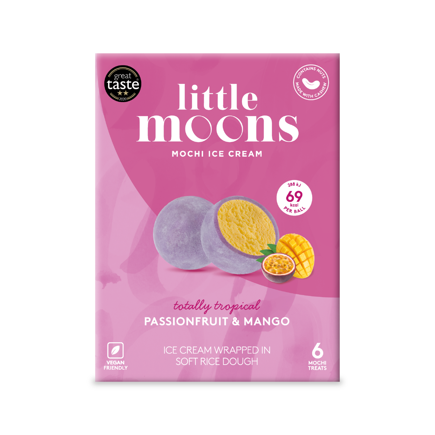 Little Moons Kuuman tropiikin passionhedelmä- ja mangojäätelö mochi 192g vegaani