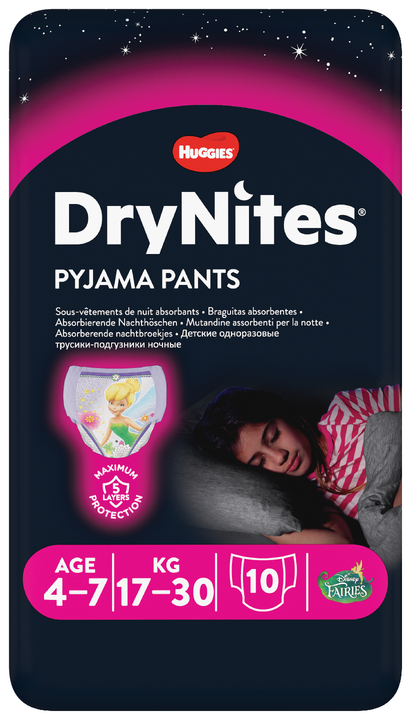 DryNites yövaippa tyttö 4-7v 10kpl