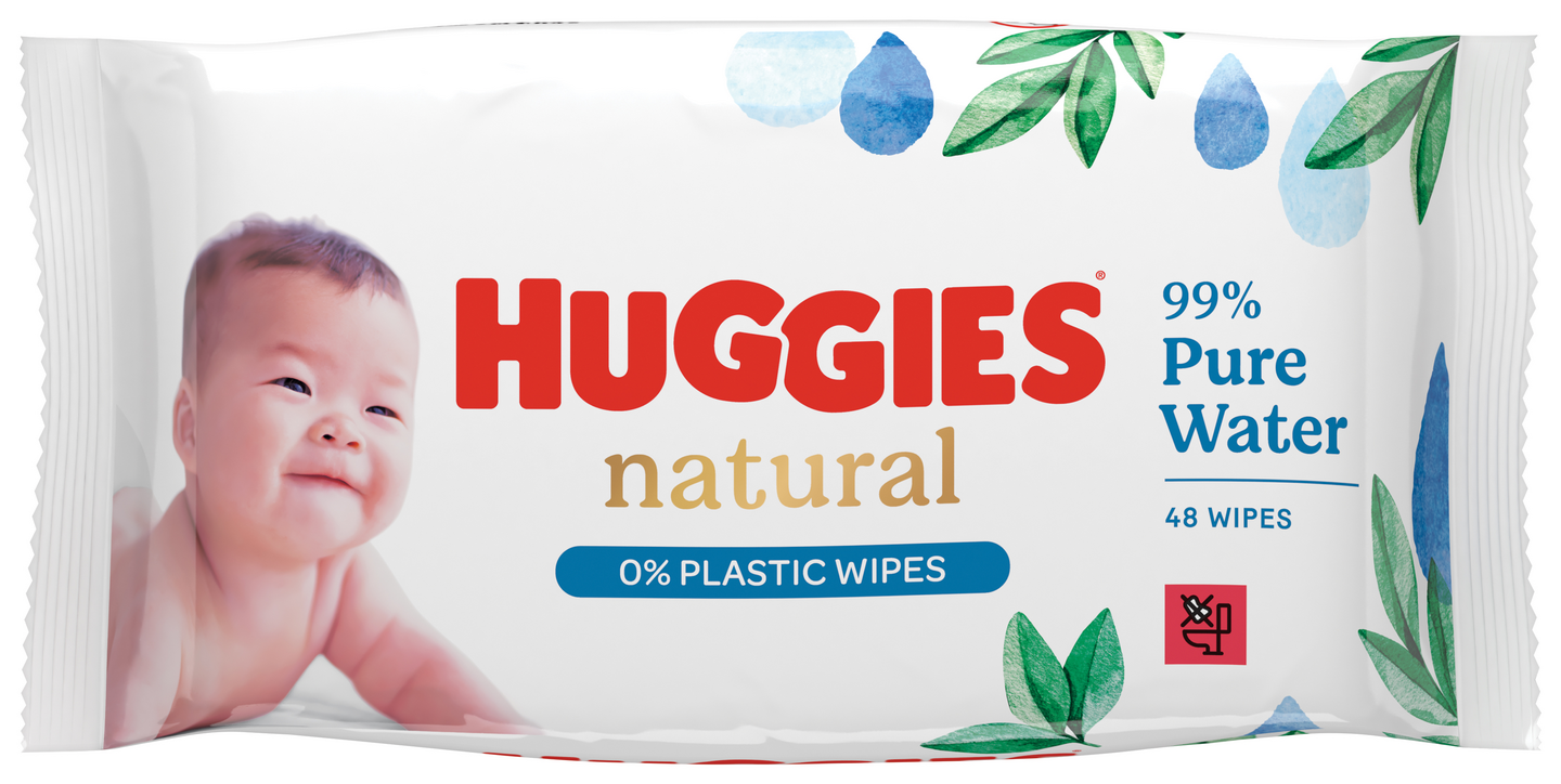 Huggies Pure Natural puhdistuspyyhe 48kpl 0% muoviton