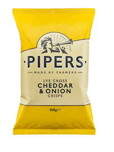 Pipers Crisps Lye Cross perunalastu 150g cheddar sipuli