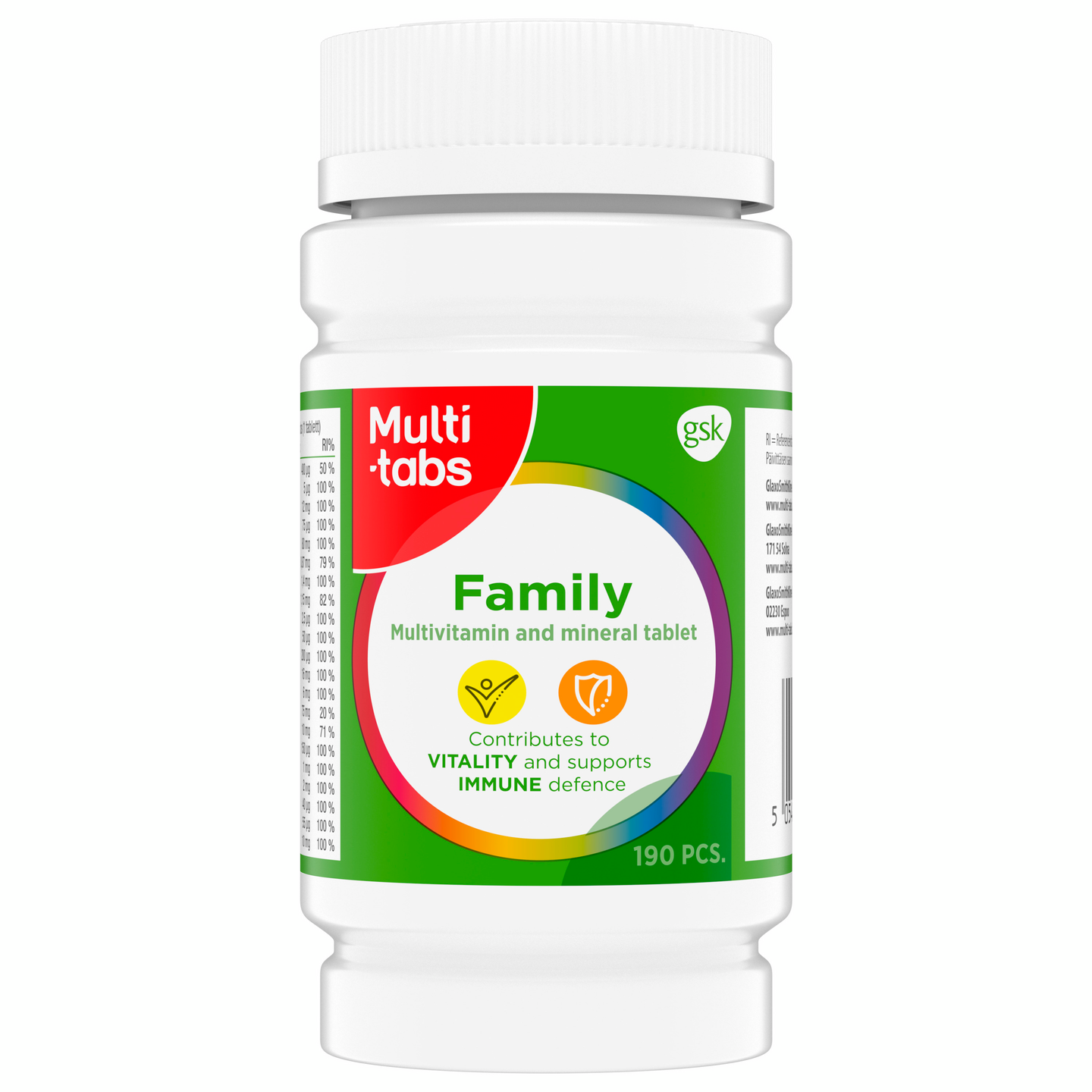 Multi-tabs Family monivitamiini 190kpl 140g