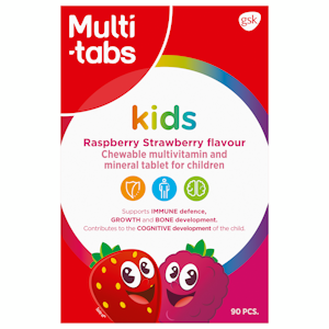 Multi-tabs kids monivitamiini 90kpl Vadelma Mansikka