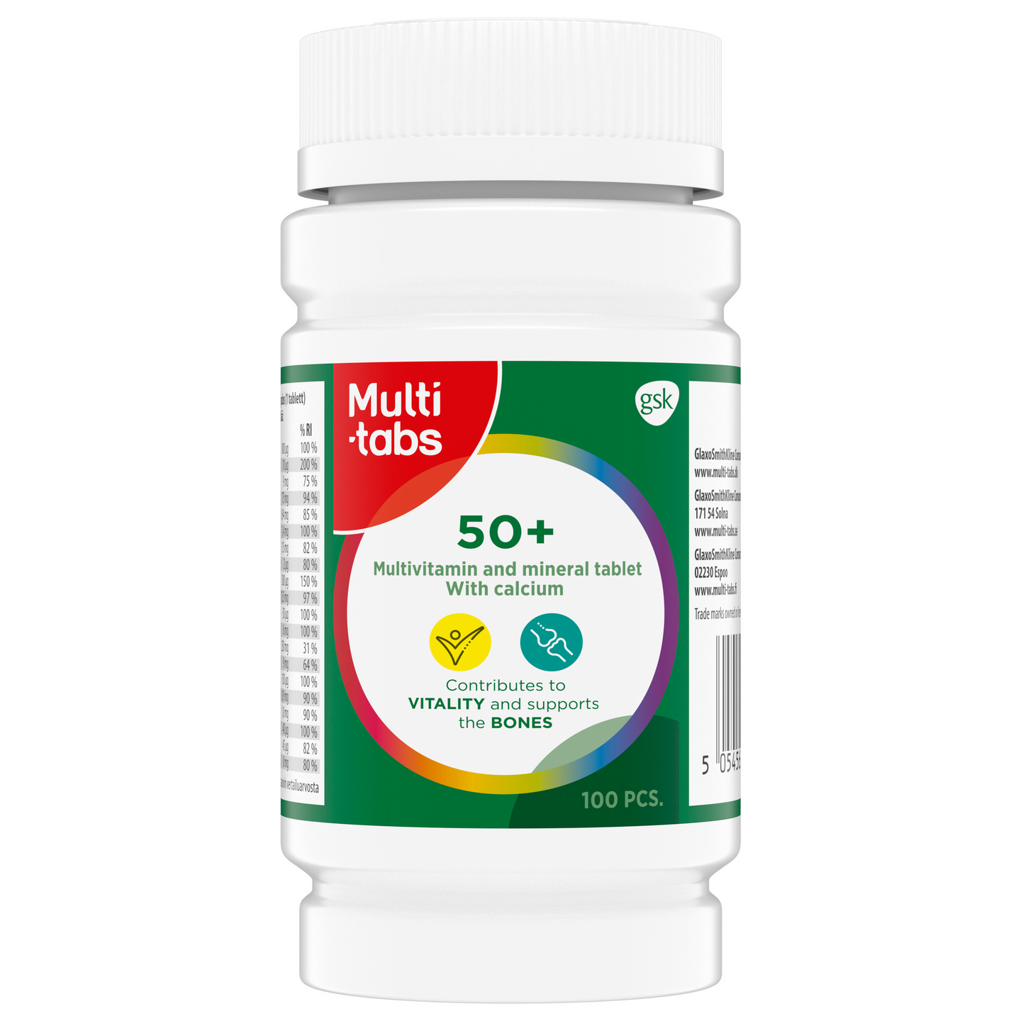 Multi-tabs 50+ monivitamiini + Kalsium 100 tabl