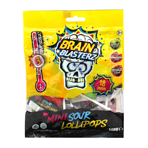 Brain Blasterz Mini Sour Lollipop 108g