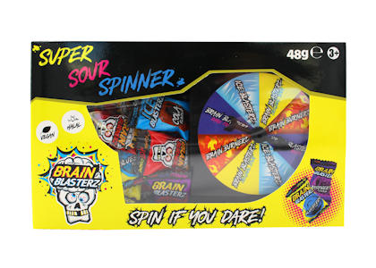 Brain Blasterz Super Sour Spinner Game krpeä makeispeli 48g