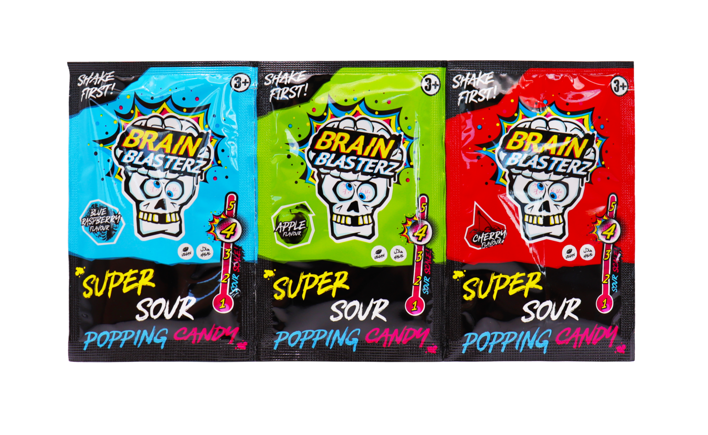 Brain Blasterz Sour popping candy kirpeä poksukarkki 10g