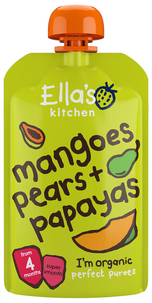 Ella's Kitchen Luomu mango-päärynä-papaijasose 120g 4 kk