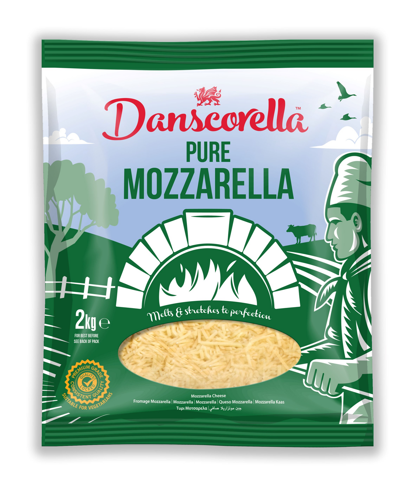 Danscorella Mozzarellaraaste 2kg pakaste | K-Ruoka Verkkokauppa