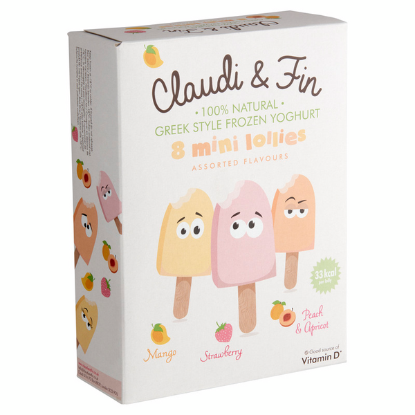 Claudi & Fin Mini Frozen Yoghurt Sticks Mango, Strawberry, Peach & Apricot 9x30ml