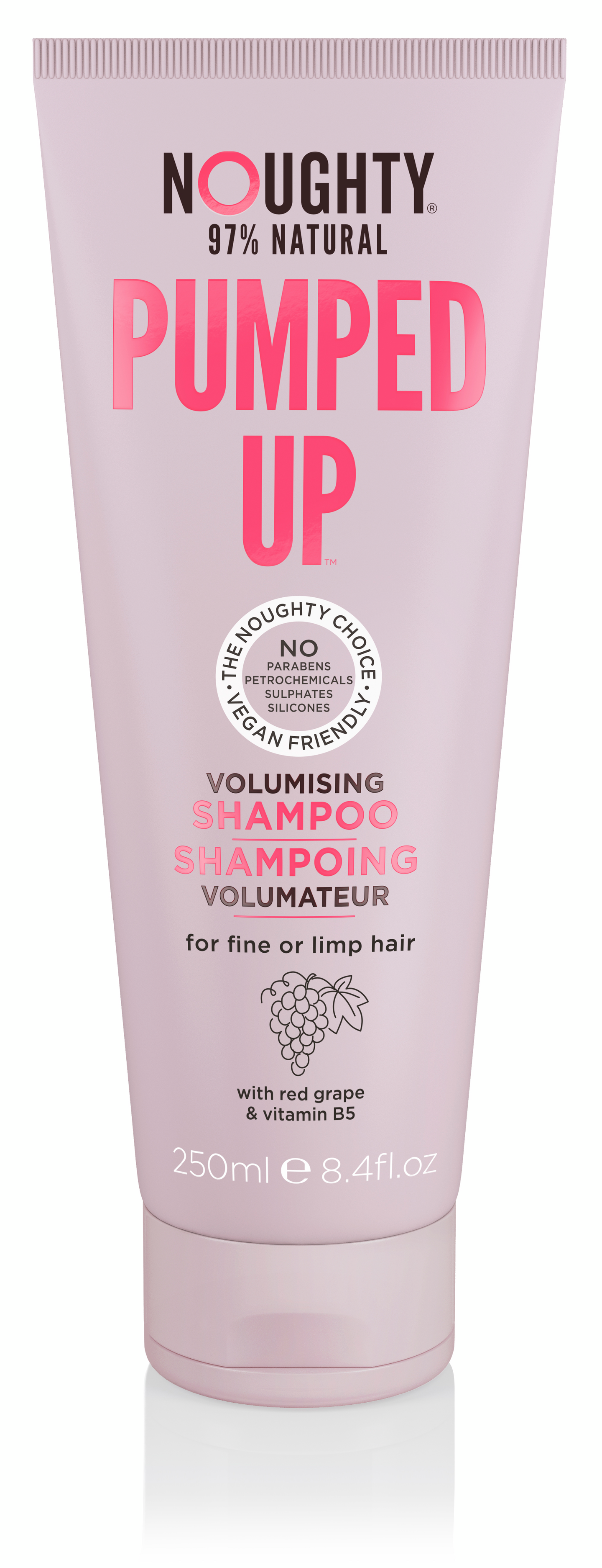 Noughty shampoo 250ml Pumped Up Volumising tuuheuttava shampoo hennoille ja liukkaille hiuksill