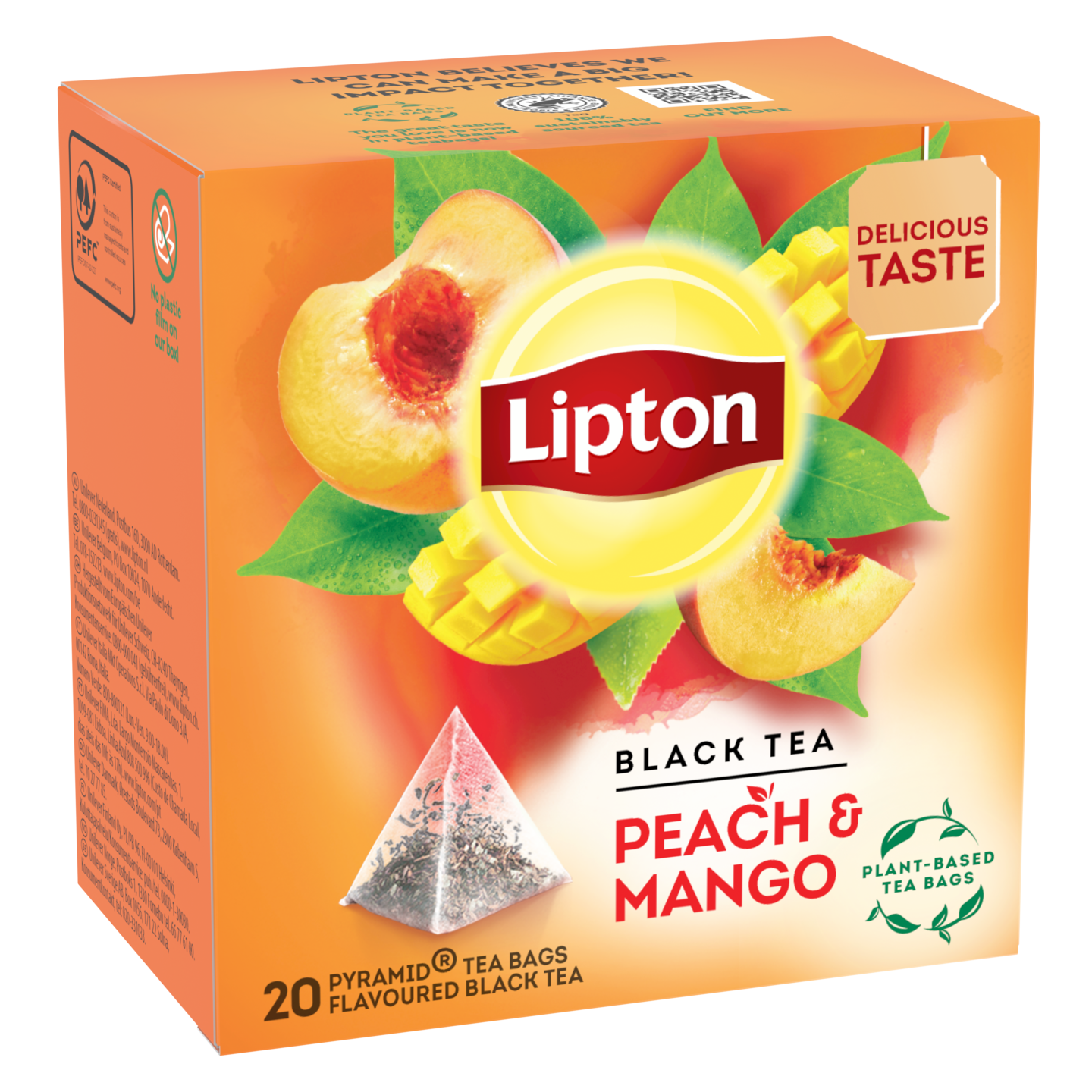 Lipton Pyramid tee 20ps persik-mango