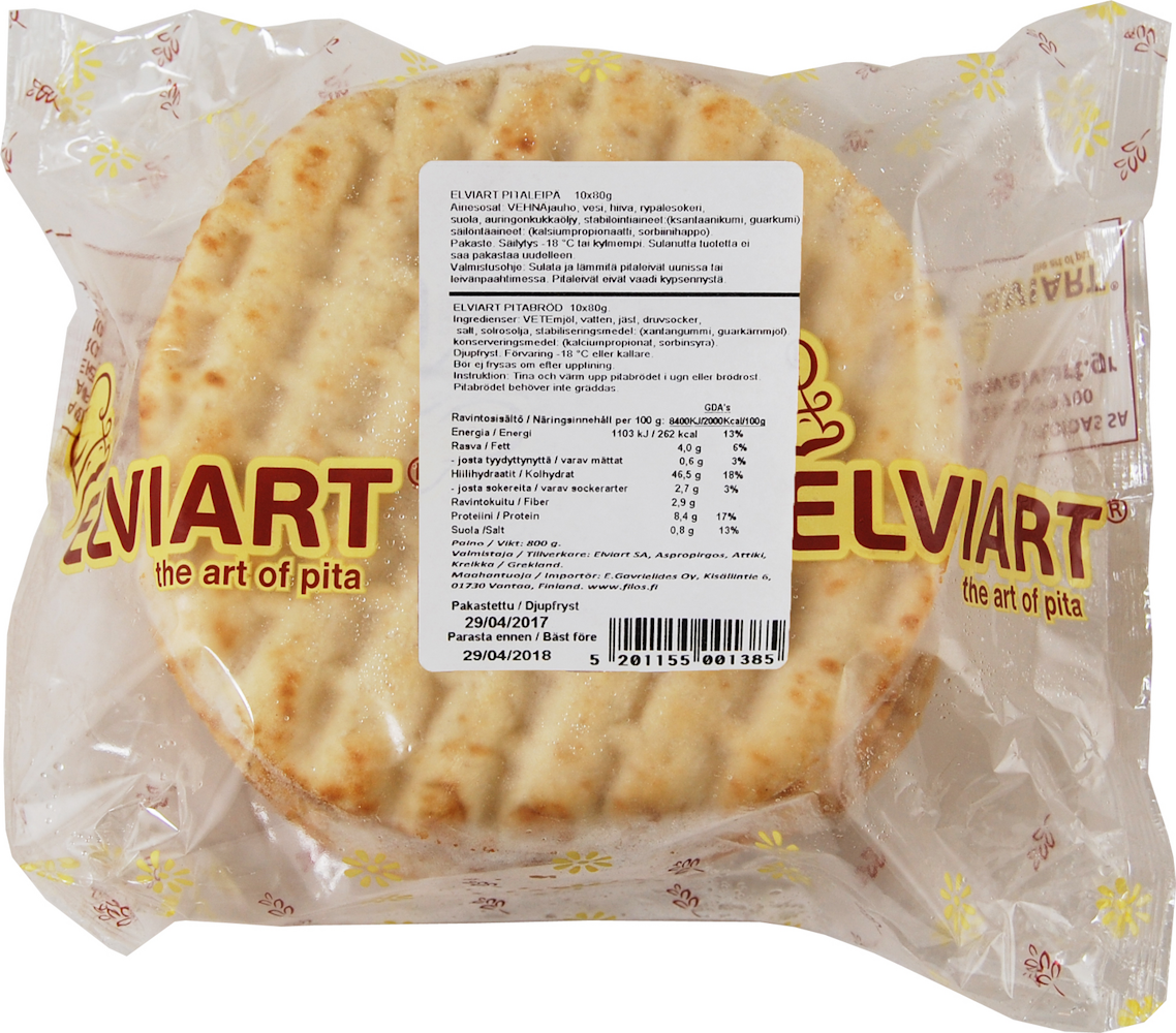 Elviart pitaleipä 10x80g pakaste - HoReCa-tukku Kespro