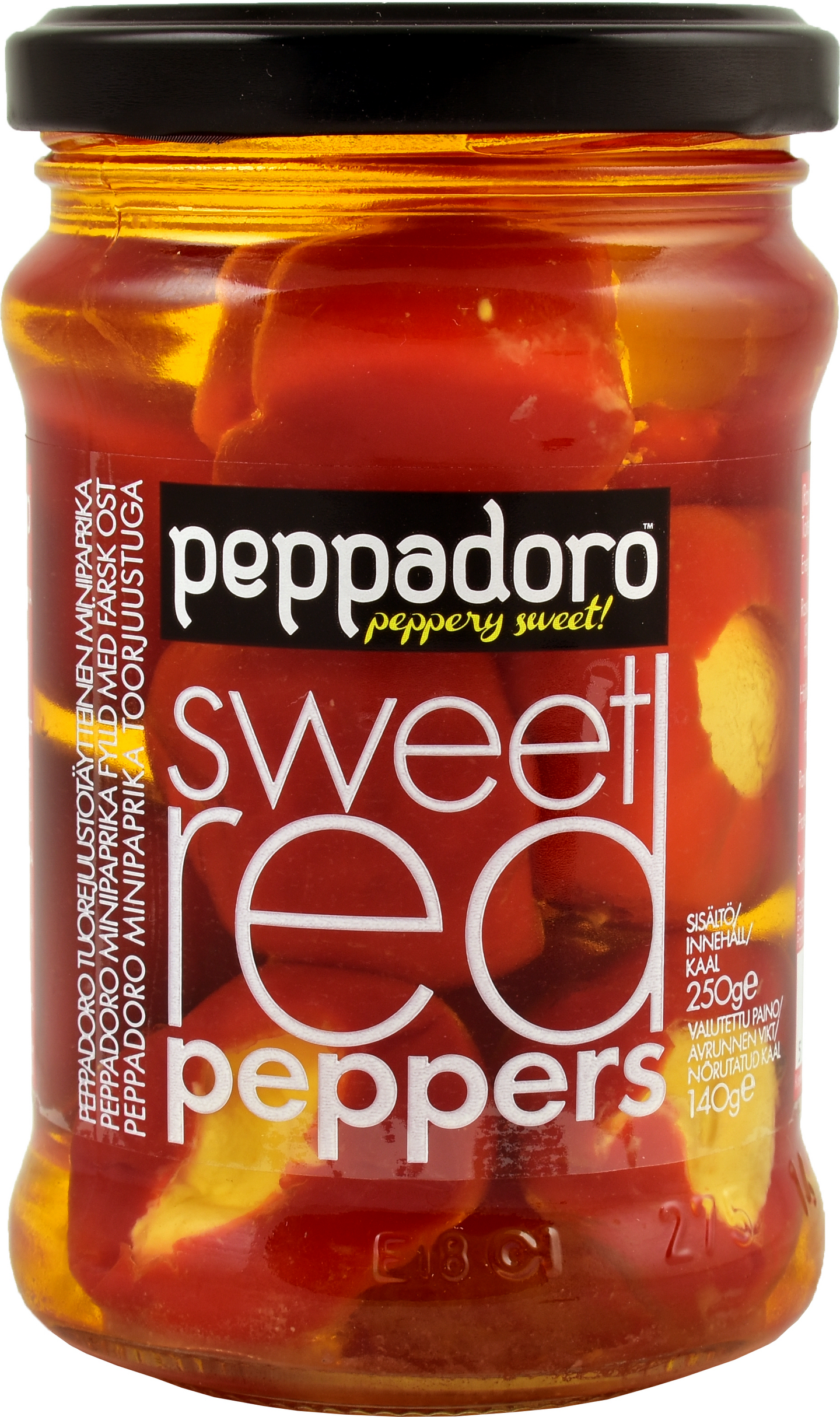Peppadoro tuorejuustotäytteinen makea punainen paprika auringonkukkaöljyssä 250/140g