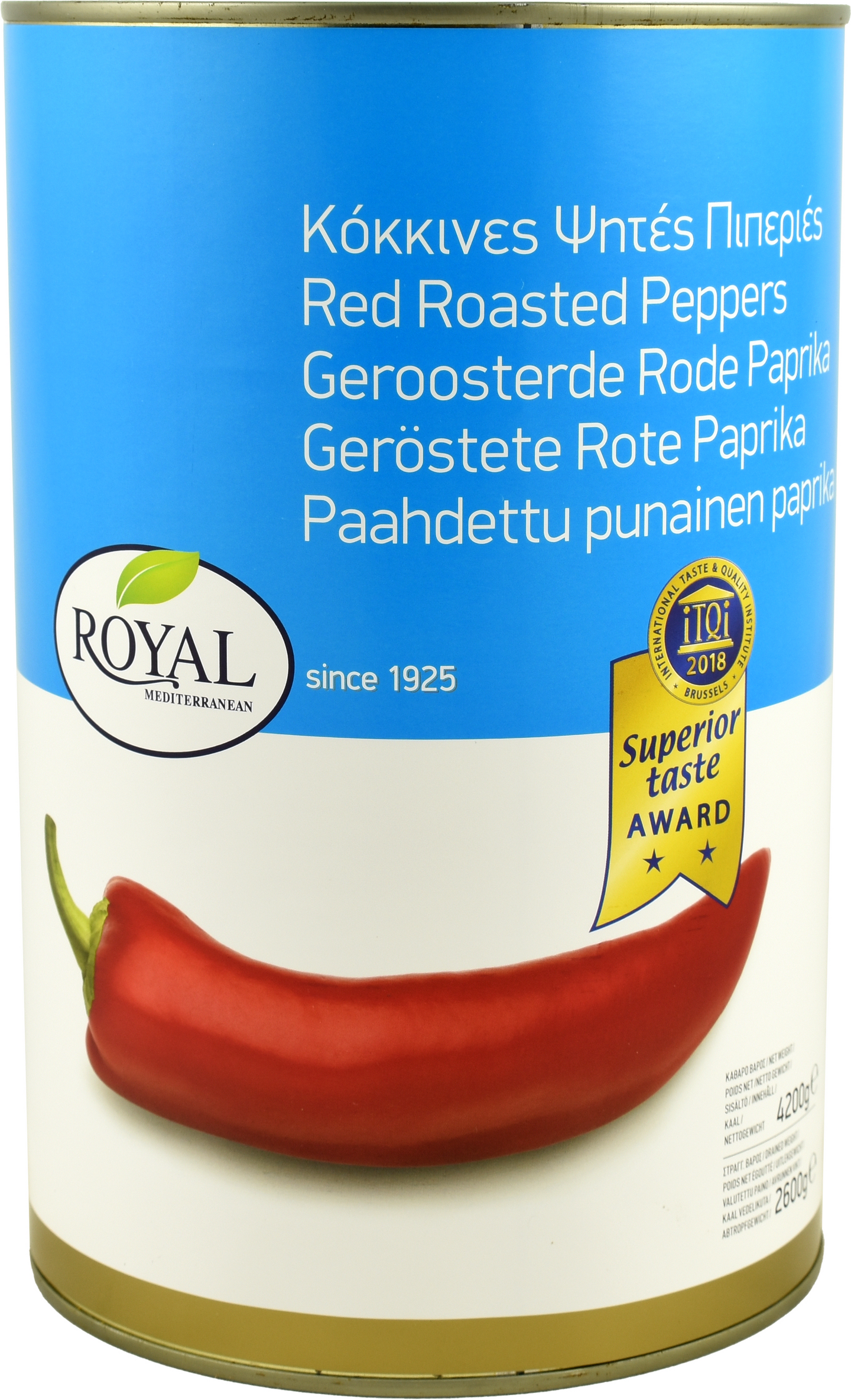Royal punainen paahdettu paprika 4,2/2,6kg