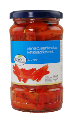 Royal paahdettu punainen paprikasuikale 360/220 g