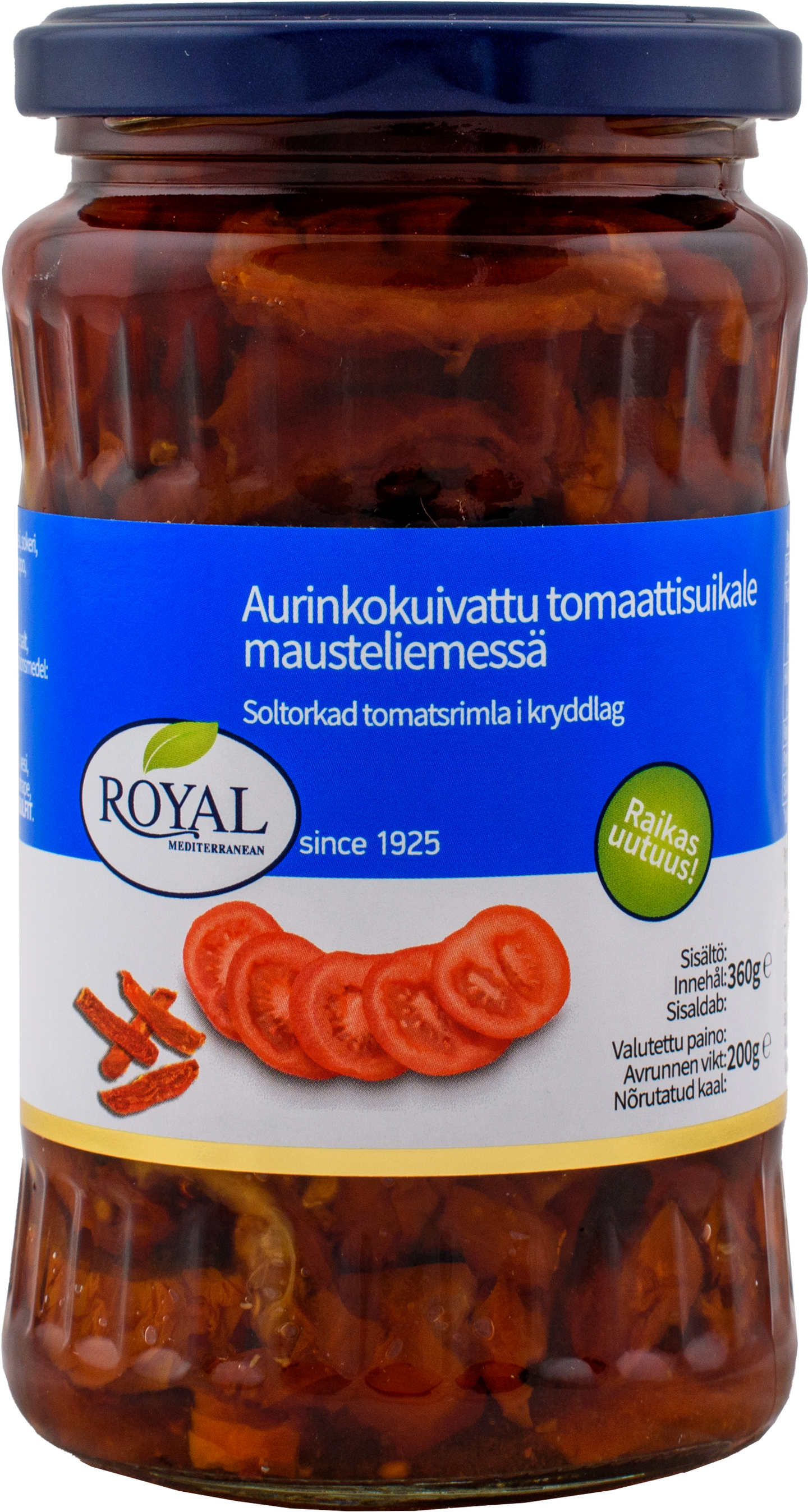 Royal aurinkokuivattu tomaattisuikale mausteliemessä 360g/200g