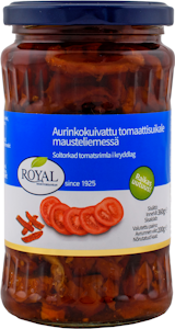 Royal aurinkokuivattu tomaattisuikale mausteliemessä 360g/200g