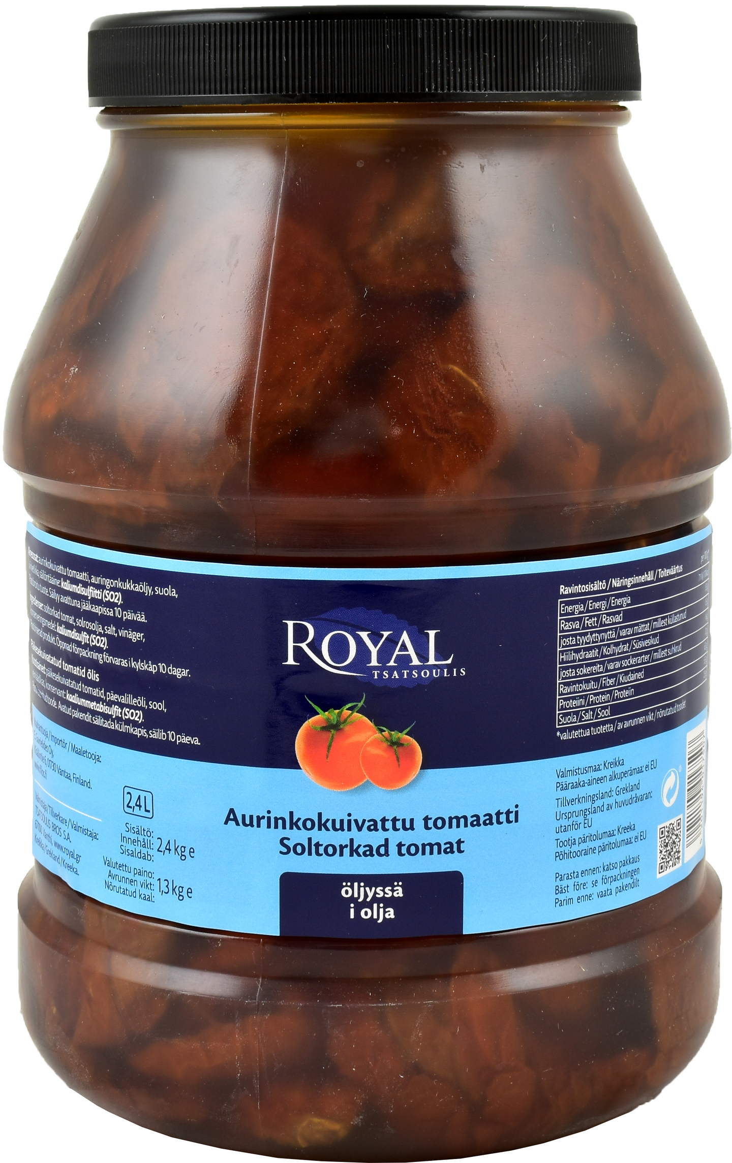 Royal aurinkokuivattu tomaatti öljyssä 2,4/1,3kg
