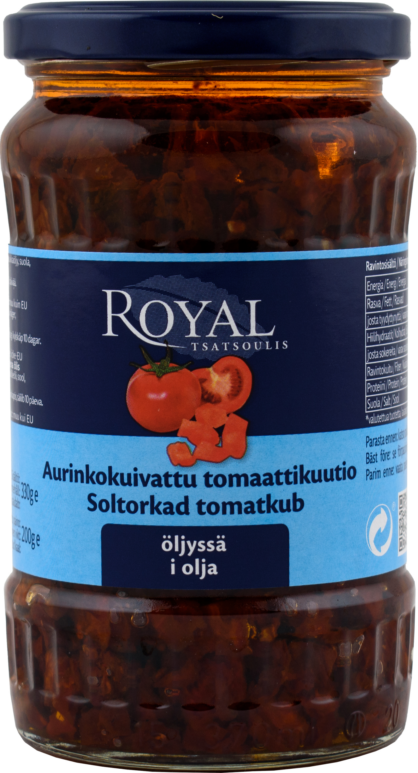 Royal aurinkokuivattu tomaattikuutio öljyssä 330g/200g