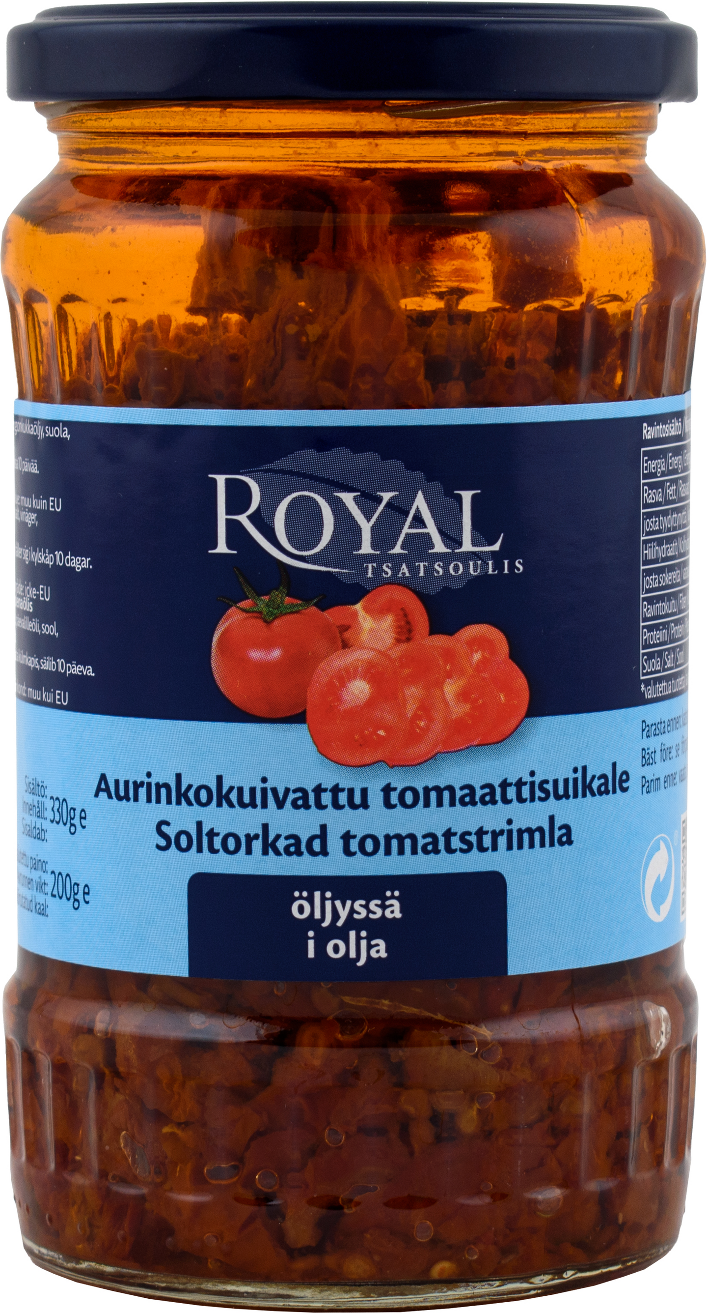 Royal aurinkokuivattu tomaattisuikale öljyssä 330g/200g