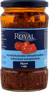 Royal aurinkokuivattu tomaattisuikale öljyssä 330g/200g