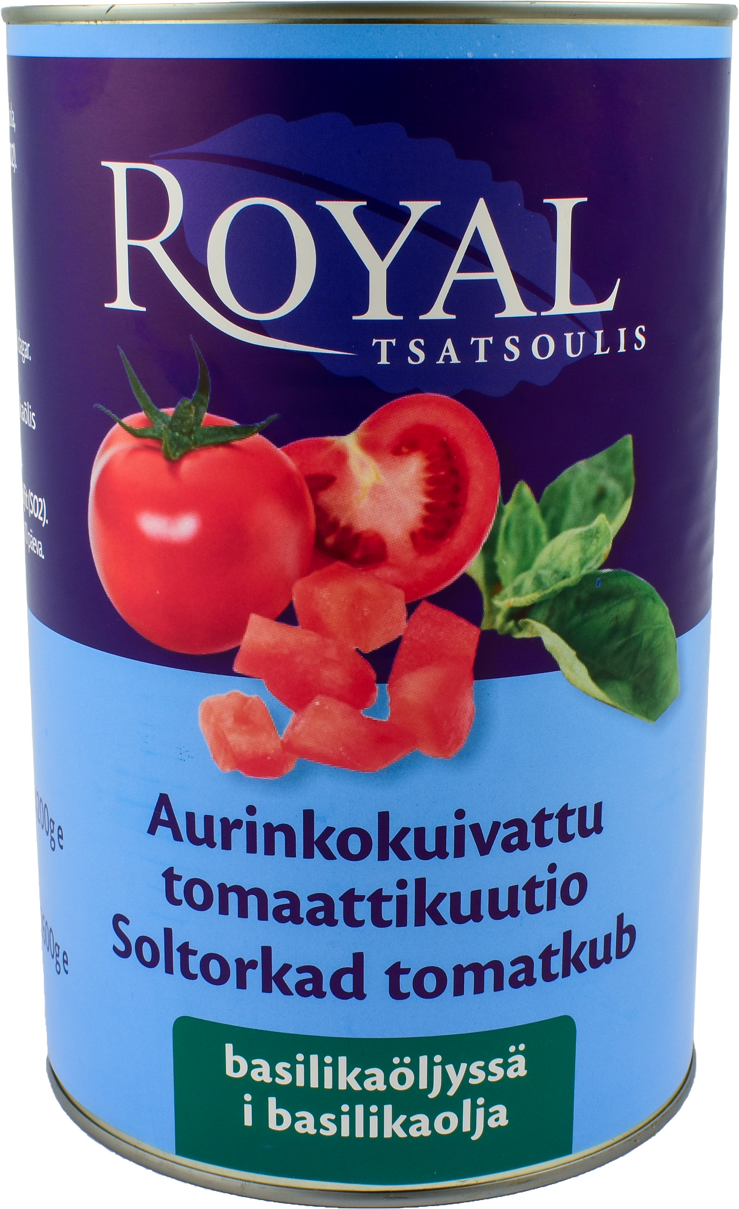 Royal aurinkokuivattu tomaattikuutio basilikaöljyssä 4,2/2,6 kg