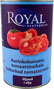 Royal aurinkokuivattu tomaattisuikale öljyssä 4,2/2,6 kg