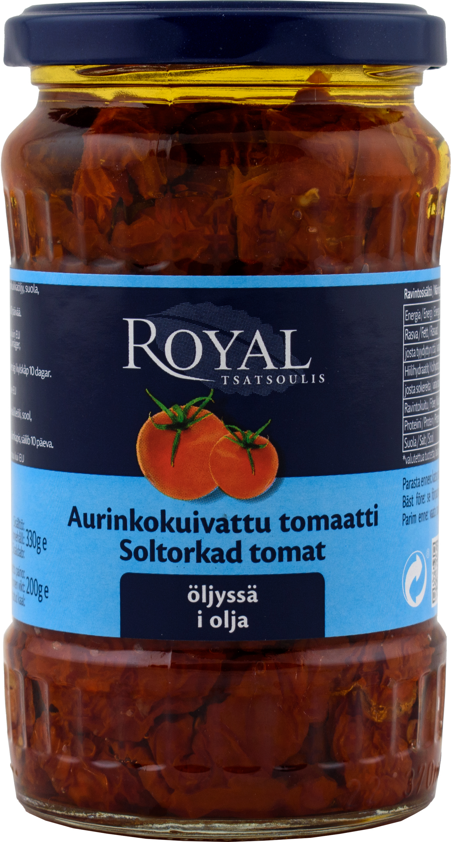 Royal aurinkokuivattu tomaatti öljyssä 330g/200g