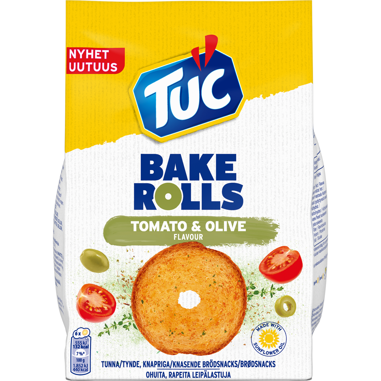 TUC Bake Rolls leipälastut 150g tomaatti oliivi