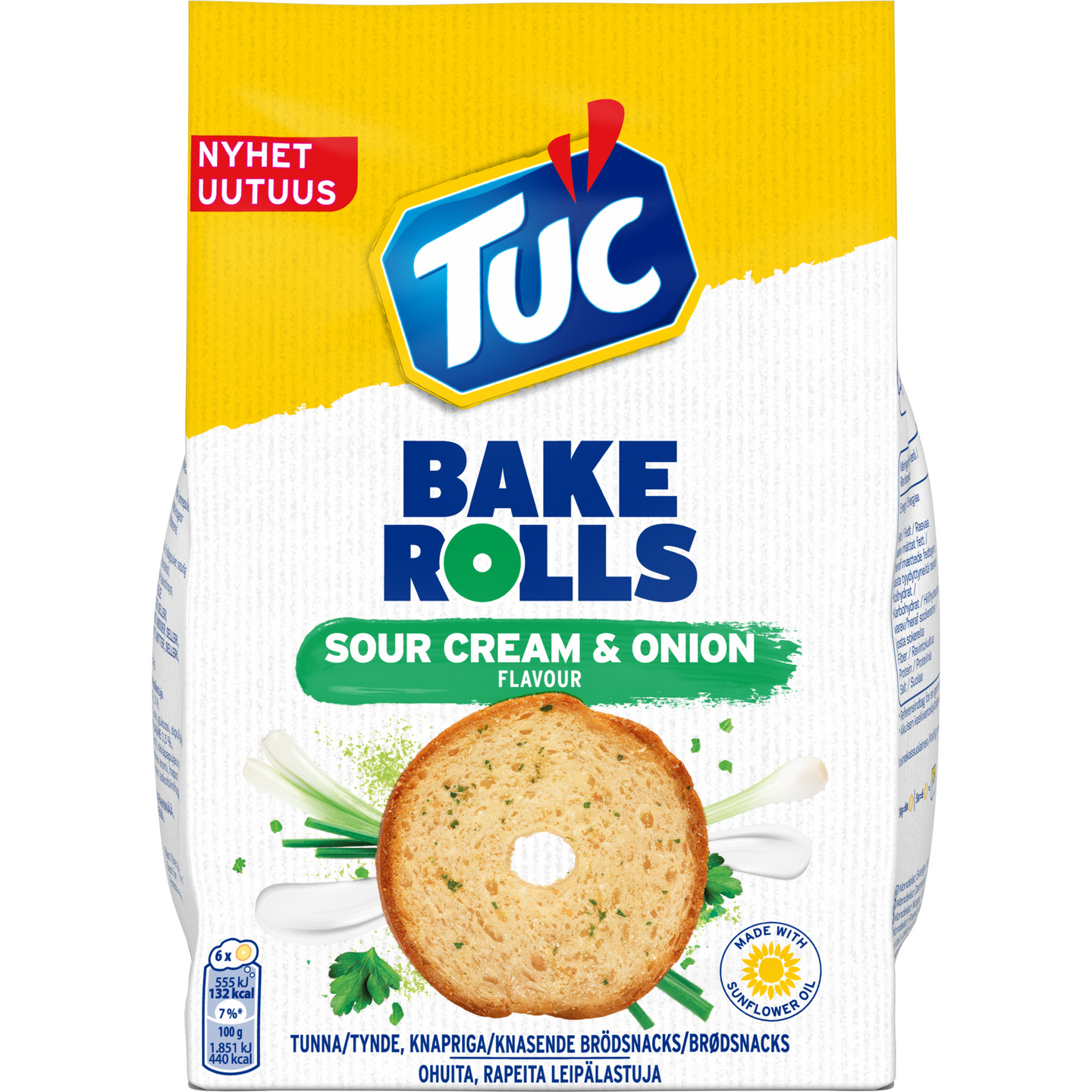 TUC Bake Rolls leipälastut 150g sour cream-sipuli