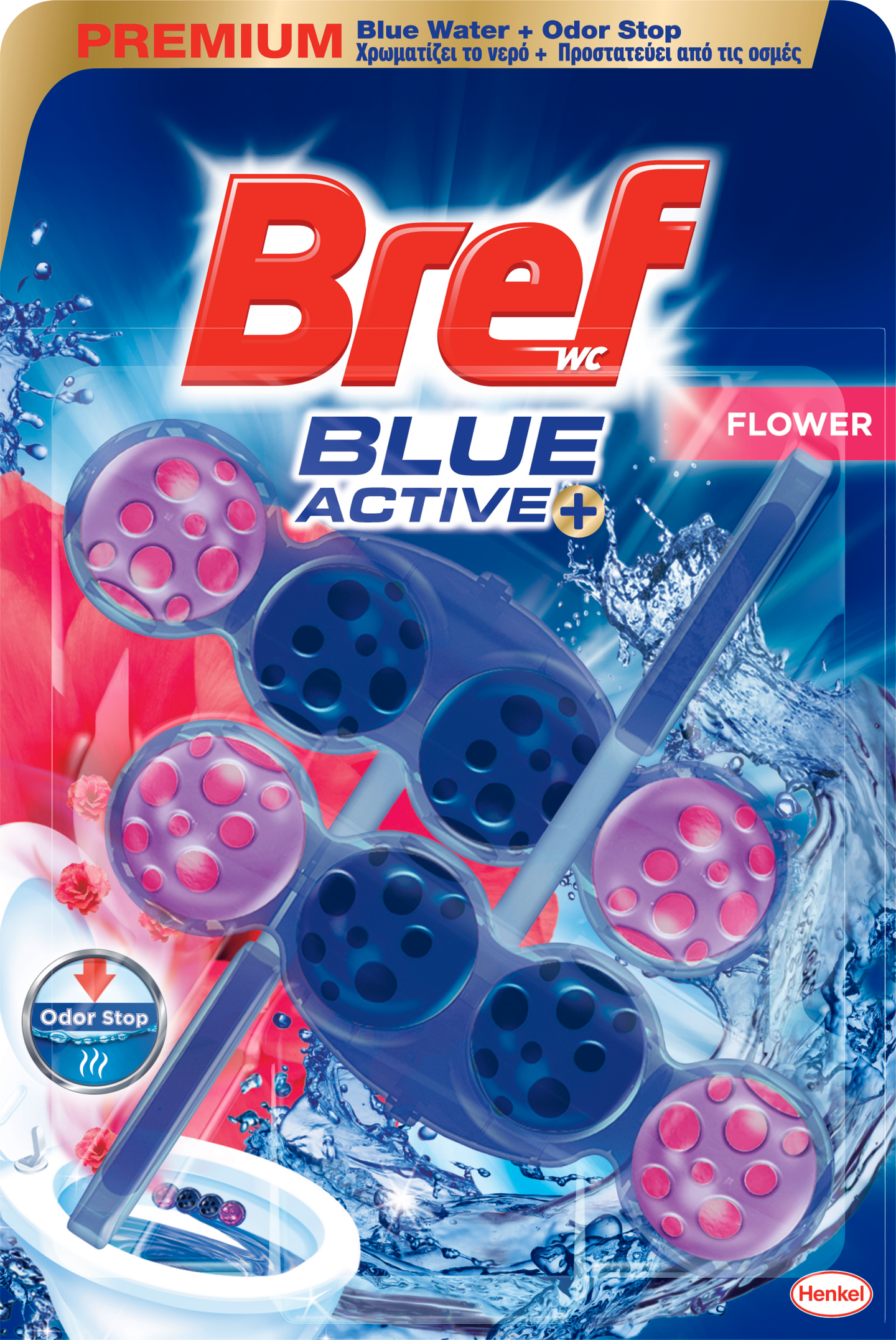 Bref wc-raikastin 2x50g Blue Active Floral