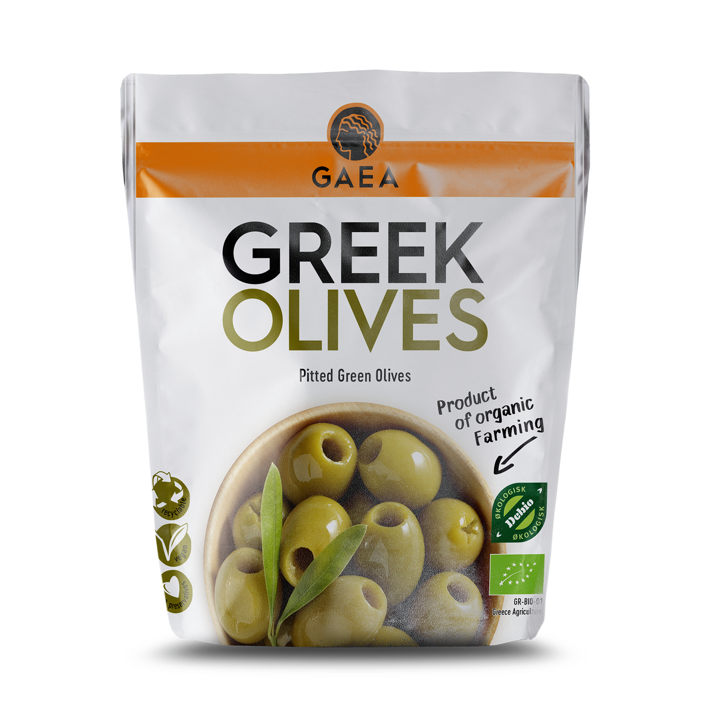 Gaea Luomu kivetön vihreä oliivi 150g
