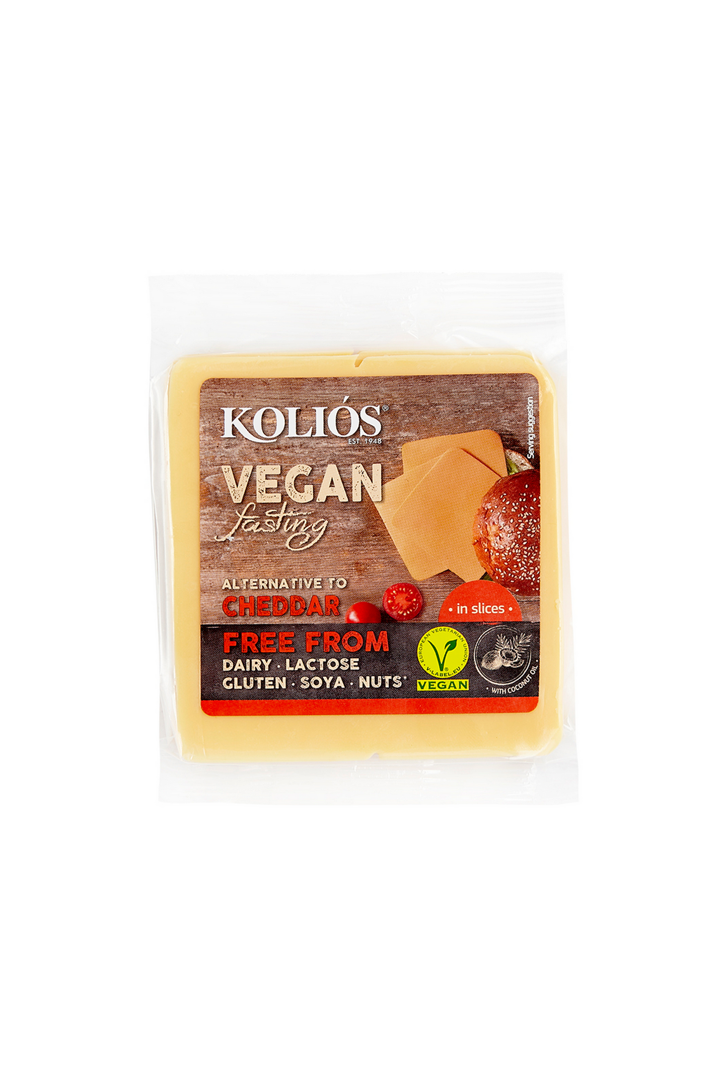 Kolios vegan viipale kasviperäinen juustovaihtoehto 200g cheddar