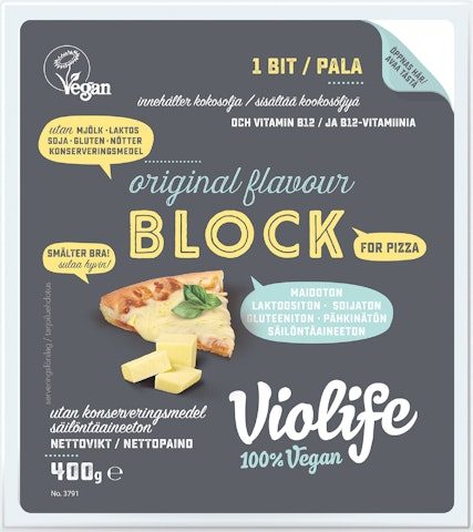 Violife 400g for pizza kasviperäinen juustovaihtoehto