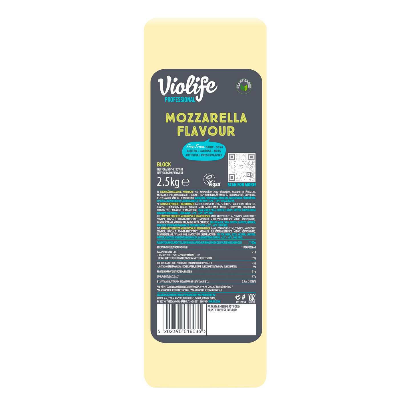 Violife 100% Vegan Mozzarella Flavour 2,5kg