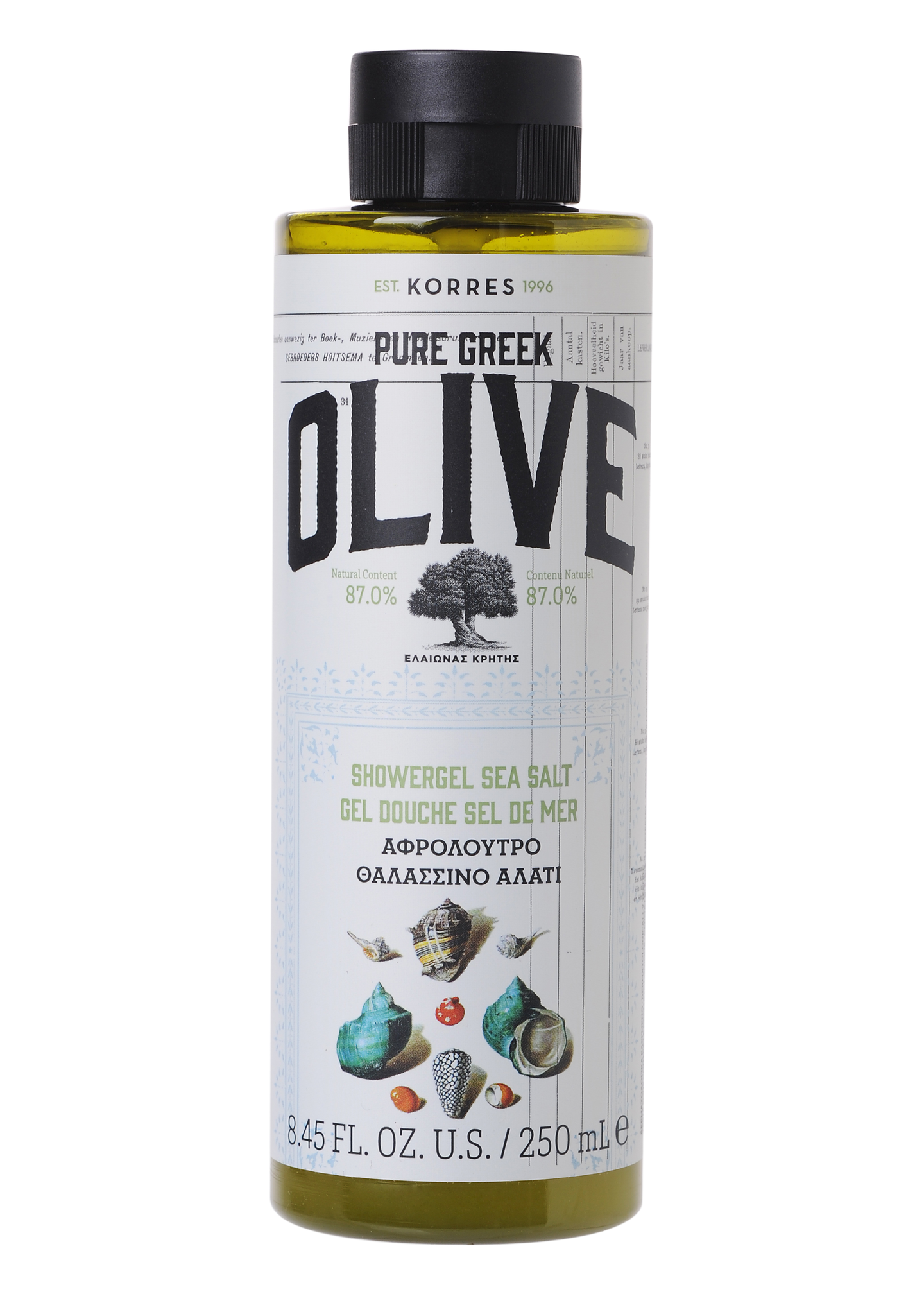 Korres suihkugeeli 250ml Olive & Sea Salt