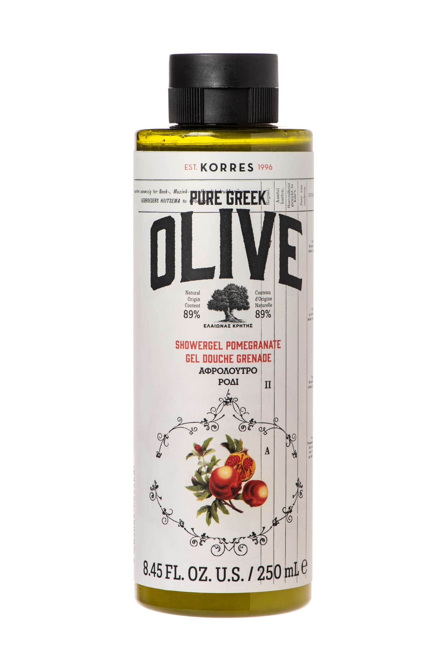 Korres suihkugeeli 250ml Olive & Pomegranate