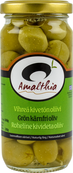 Amalthia vihreä kivetön oliivi 260/130 g