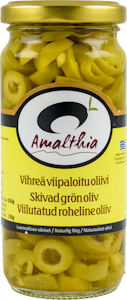 Amalthia vihreä viipaloitu oliivi 260/130 g