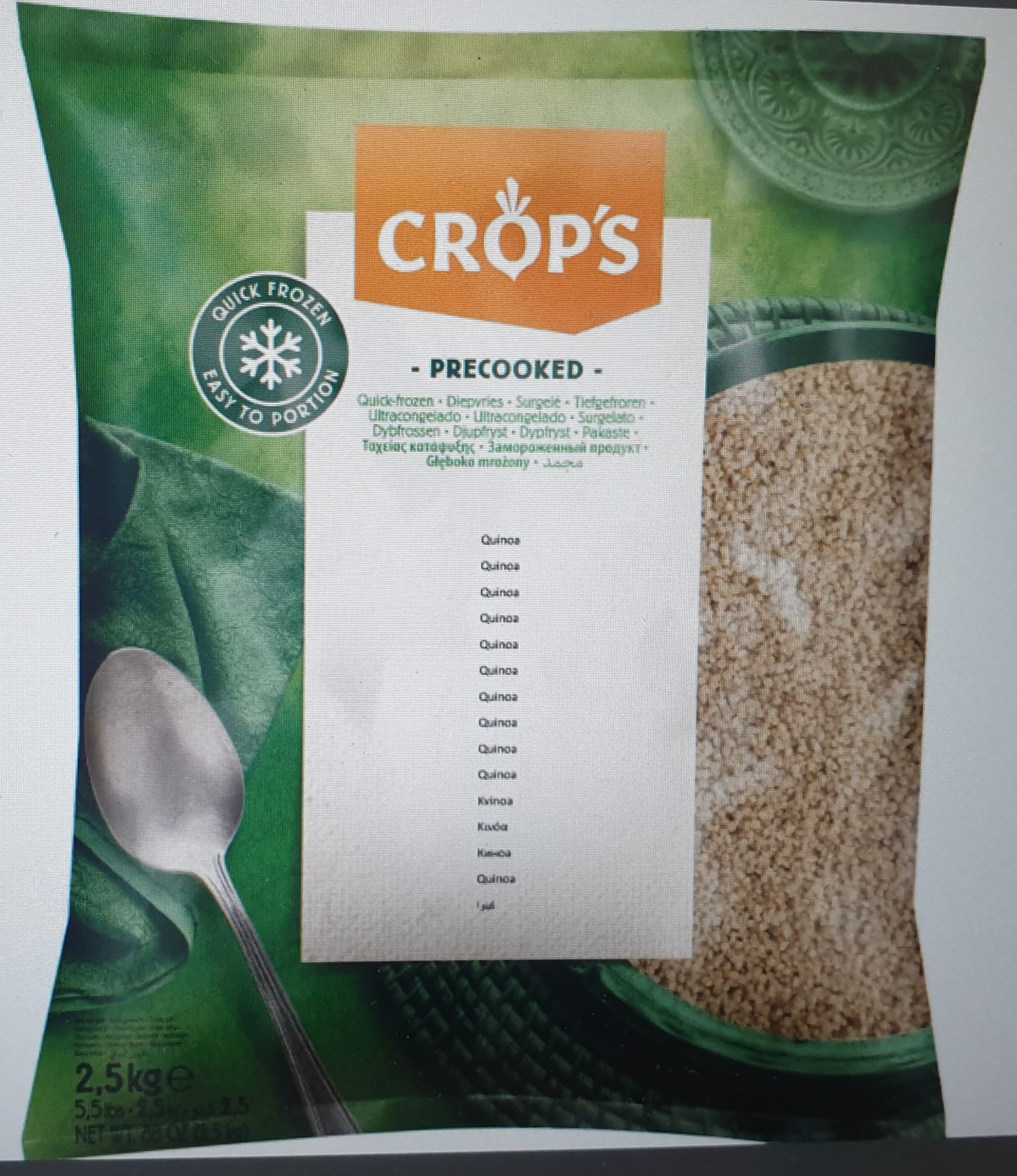 Crops Kvinoa keitetty 2,5kg pakaste — HoReCa-tukku Kespro