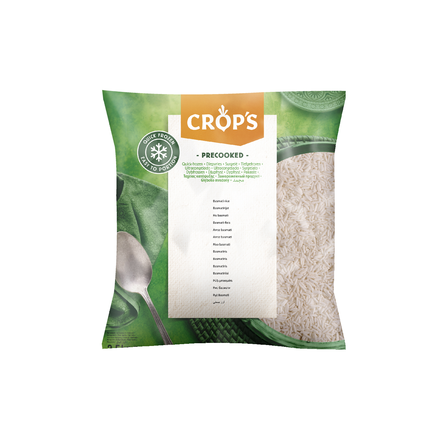 Crops keitetty basmatiriisi 2,5kg pakaste