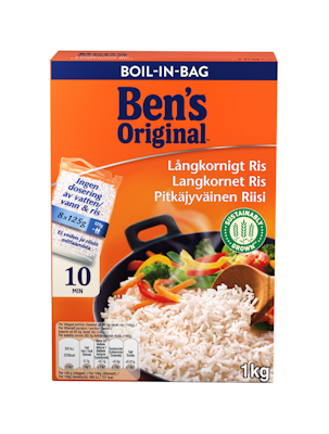 Ben's Original Pitkäjyväinen riisi keitinpusseissa 8x125g